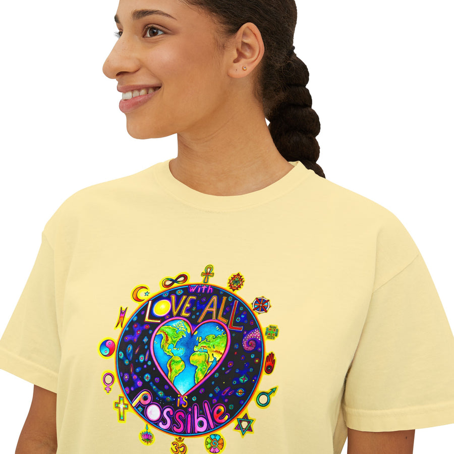 Women's Boxy Tee - With Love All Is Possible