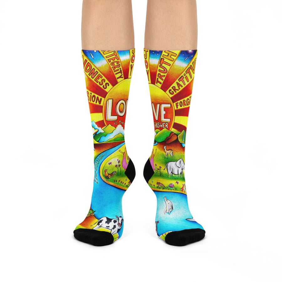 Cushioned Crew Socks - Love is The Answer