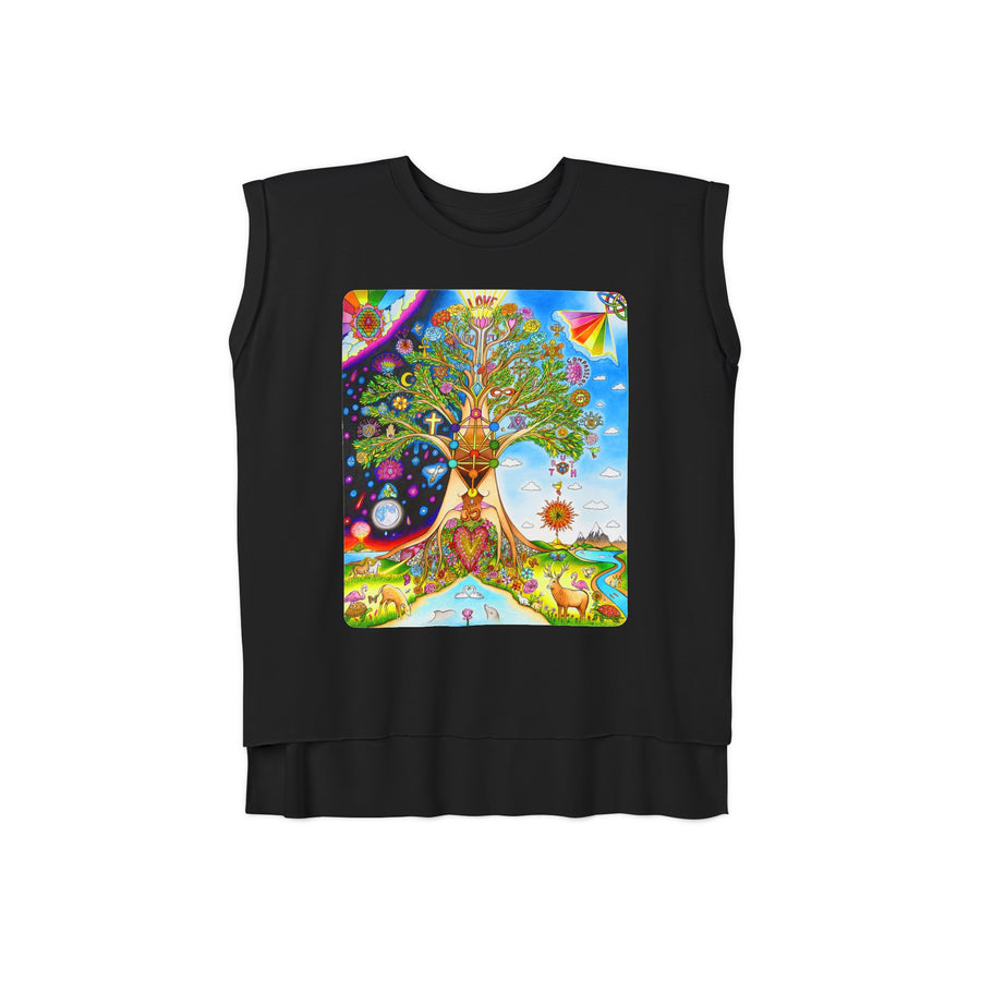 Rolled Cuffs Muscle Tee - Tree Of Love