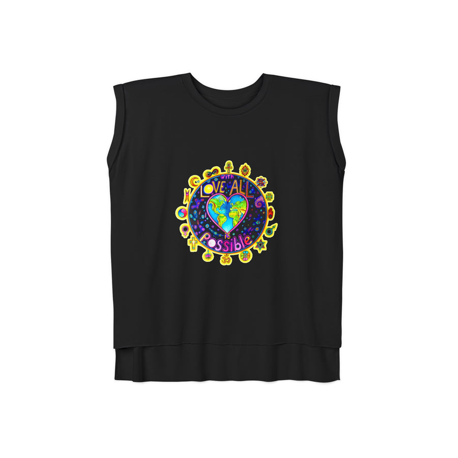 Rolled Cuffs Muscle Tee - With Love All Is Possible