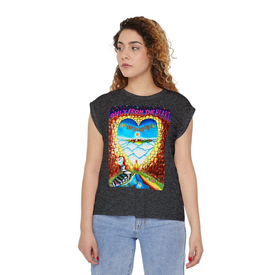 Rolled Cuffs Muscle Tee - Only From The Heart