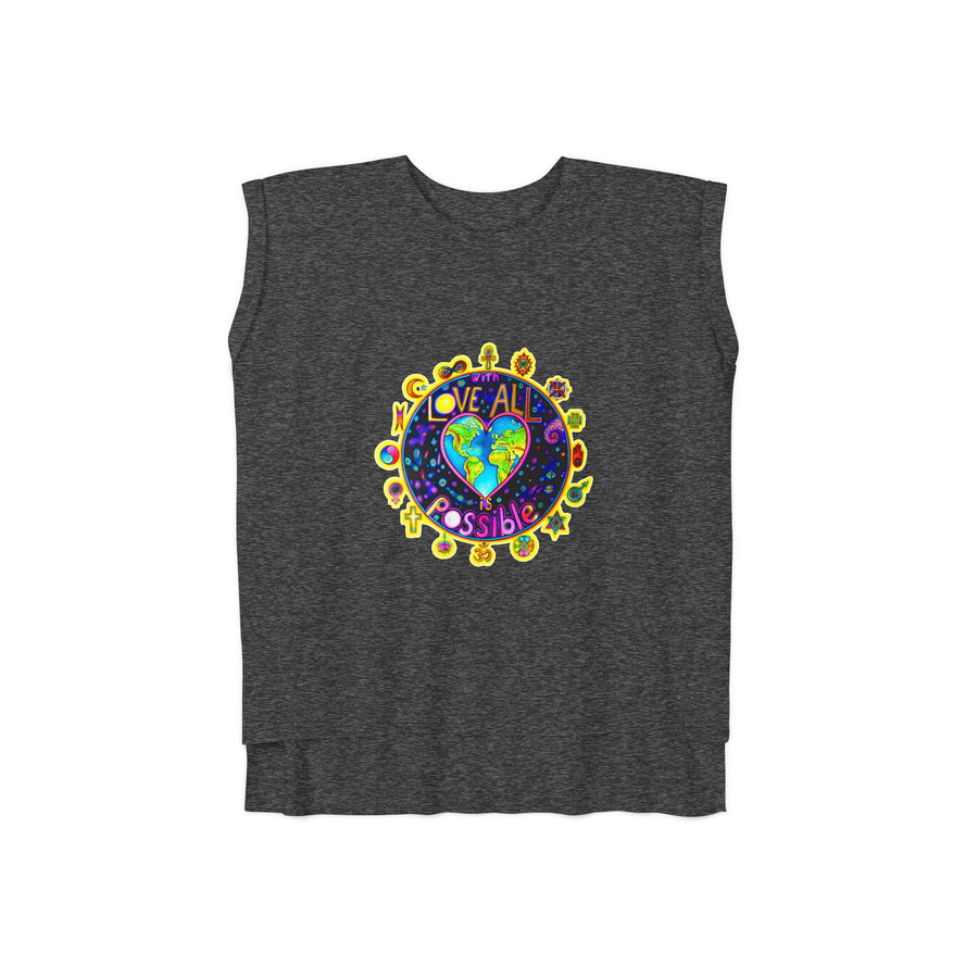 Rolled Cuffs Muscle Tee - With Love All Is Possible