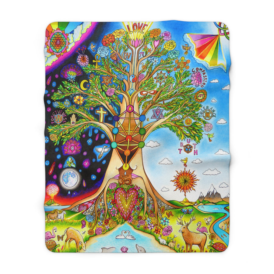 Sherpa Fleece Blanket - Tree of Love