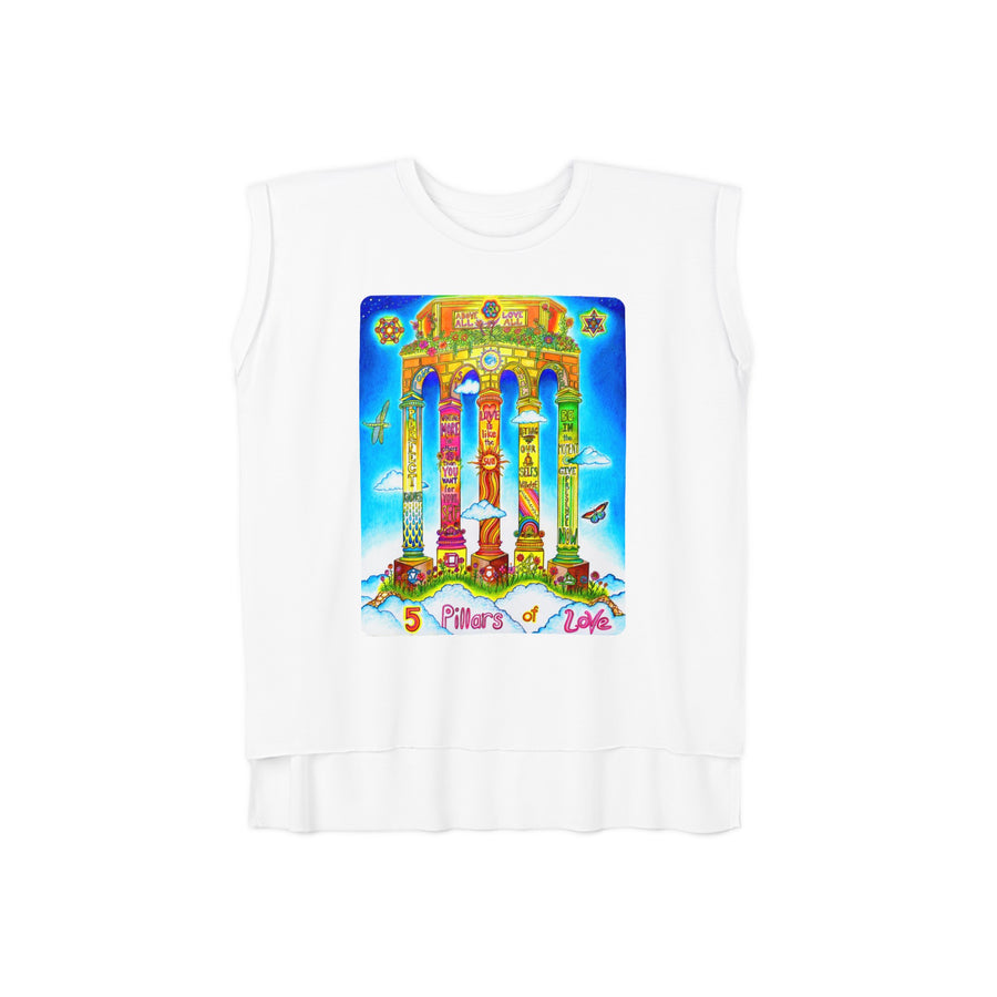 Rolled Cuffs Muscle Tee - Pillars Of Love
