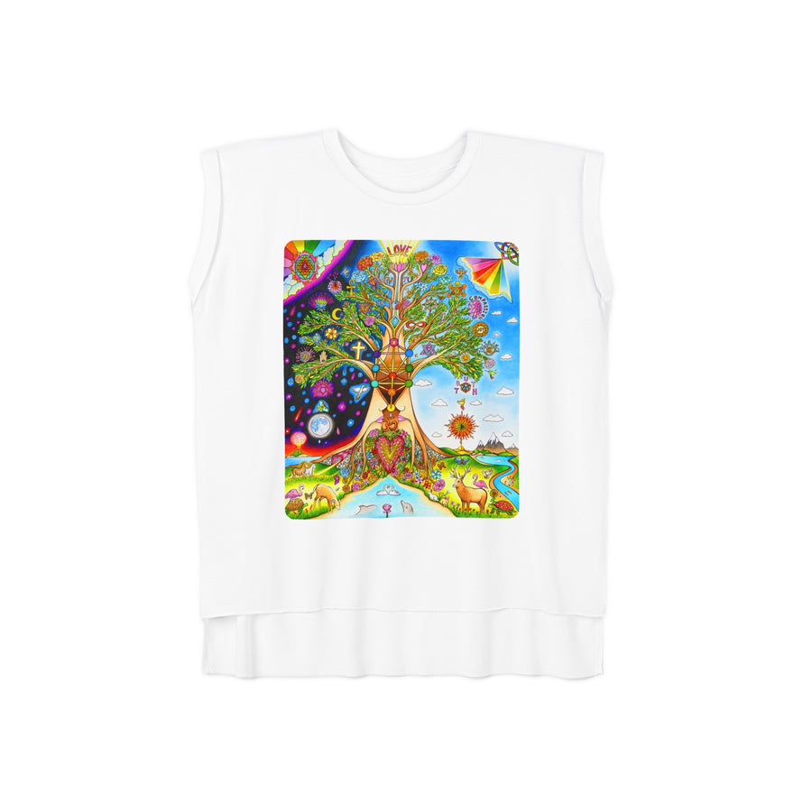 Rolled Cuffs Muscle Tee - Tree Of Love