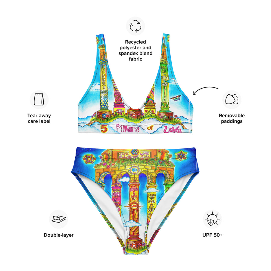 Recycled High-waisted Bikini - Pillars Of Love