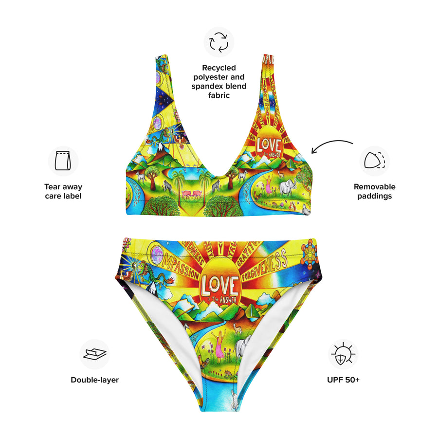 Recycled High-waisted Bikini - Love Is The Answer