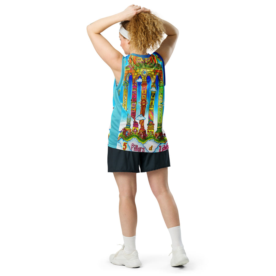 Recycled Unisex Basketball Jersey - Pillars Of Love