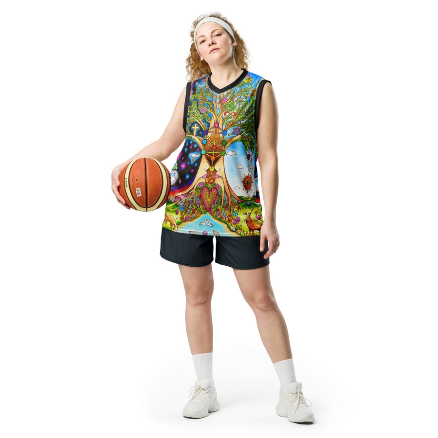 Recycled Unisex Basketball Jersey - Tree Of Love