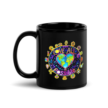 Black Glossy Mug - With Love All Is Possible