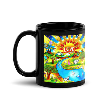 Black Glossy Mug - Love Is The Answer