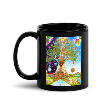 Black Glossy Mug - Tree Of Love