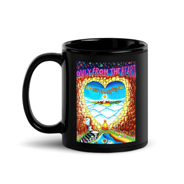 Black Glossy Mug - Only From The Heart