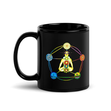 Black Glossy Mug - Yogi 5 Elements