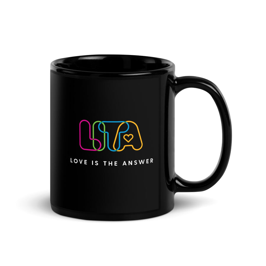 Black Glossy Mug - Love Is The Answer