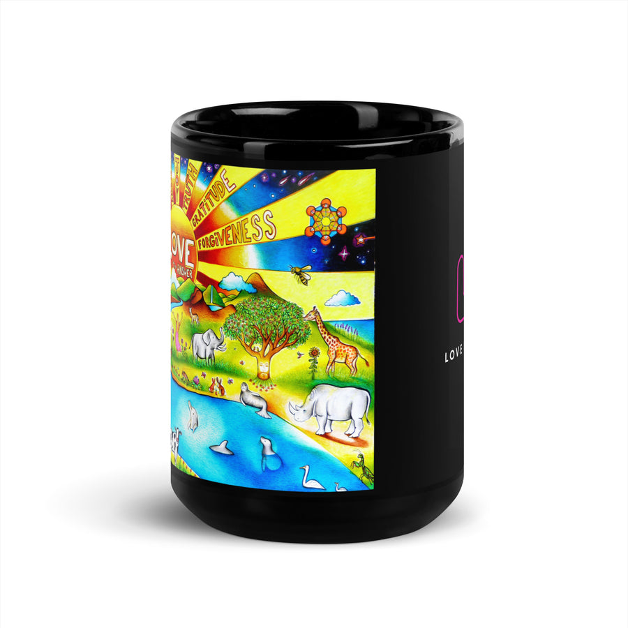 Black Glossy Mug - Love Is The Answer