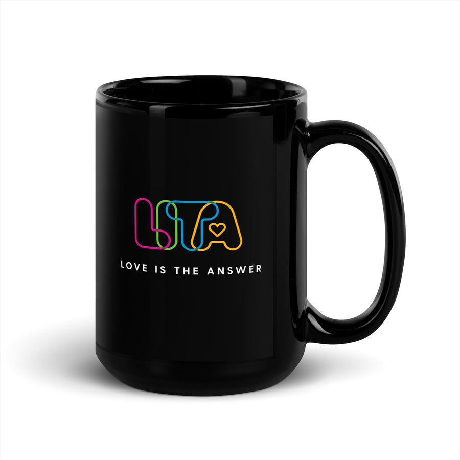 Black Glossy Mug - Love Is The Answer