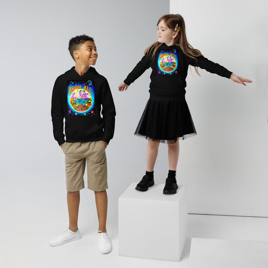 Kids eco hoodie - Above ALL Love ALL