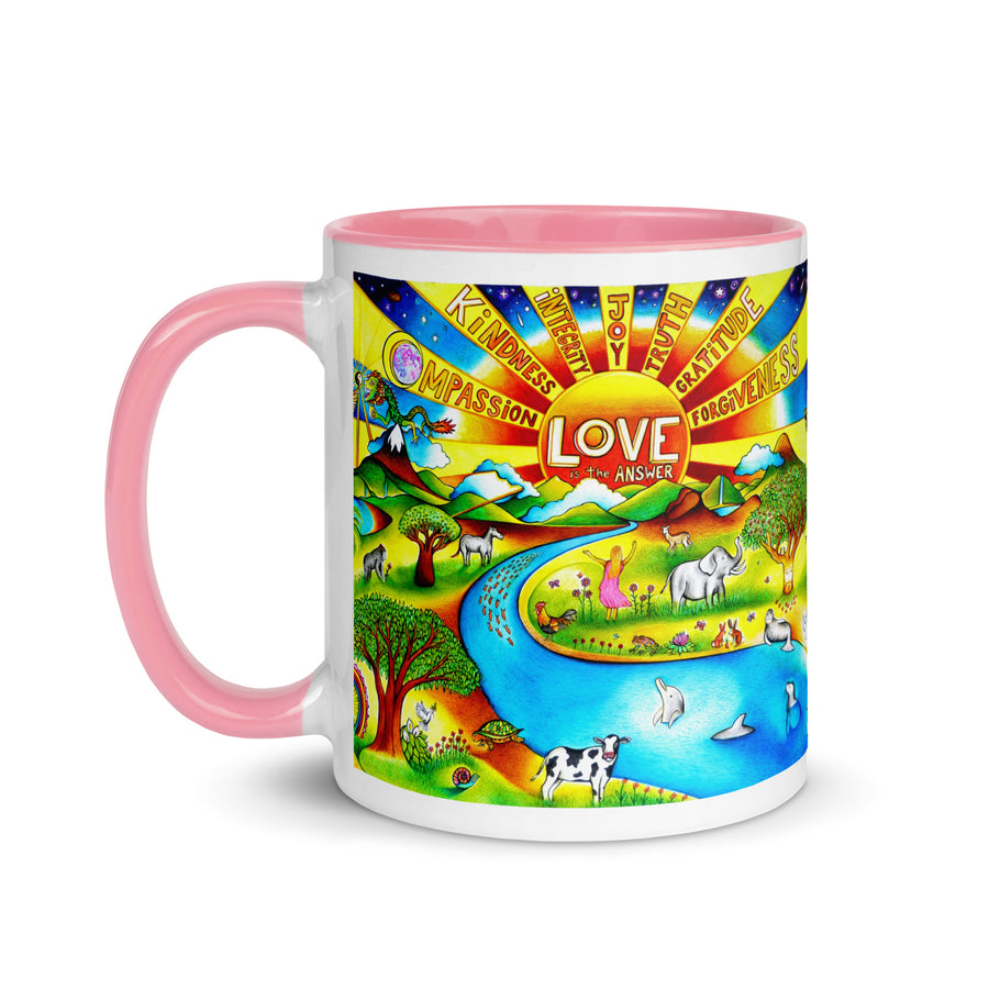 Mug with Color Inside - Love Is The Answer