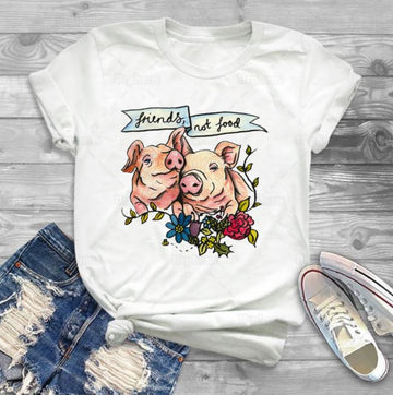 Friends Not Food Pig Vegan T-Shirt