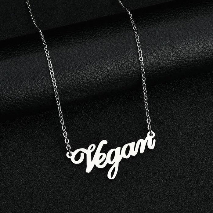 Vegan Letter Pendant Necklace