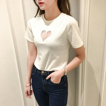 Sexy Heart Cutout Women's T-Shirt