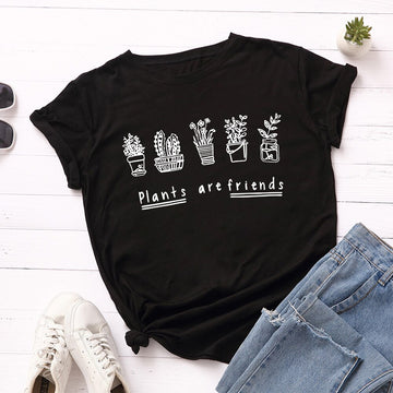 Plants Are Friends Printed Women's T-Shirt