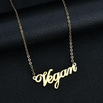 Vegan Letter Pendant Necklace