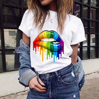 Lips Printed Women's Summer T-Shirts
