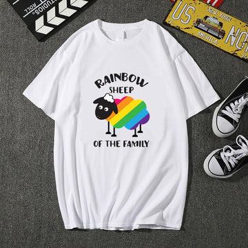 Rainbow Sheep Of The Family Printed Men's T-Shirt