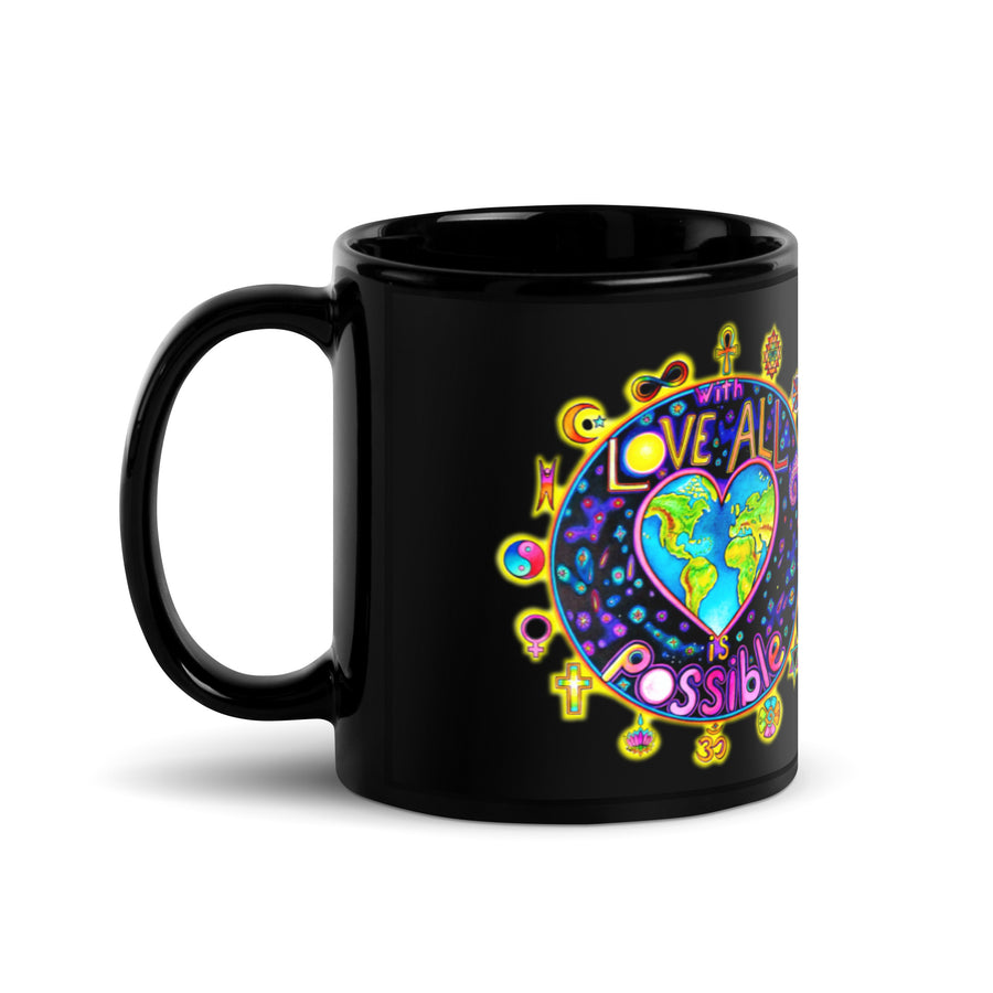 Black Glossy Mug - With Love All Is Possible