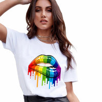 Lips Printed Women's Summer T-Shirts