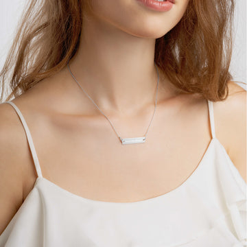 Engraved Silver Bar Chain Necklace - Love is the Answer