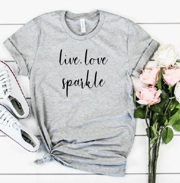 Live Love Sparkle Printed Women's T-Shirt