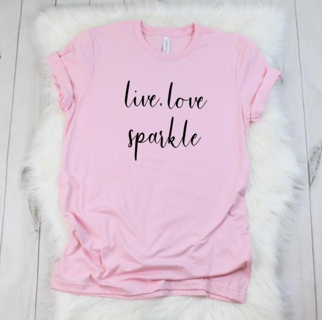 Live Love Sparkle Printed Women's T-Shirt