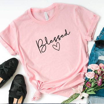 Blessed Heart Printed Women's Summer T-Shirt