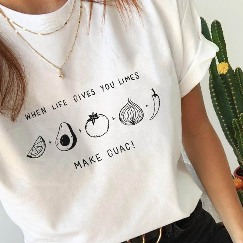 When Life Gives You Limes Make Guac Printed Women's T-Shirt