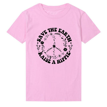Save The Earth Raise A Hippie Printed Women's T-Shirt