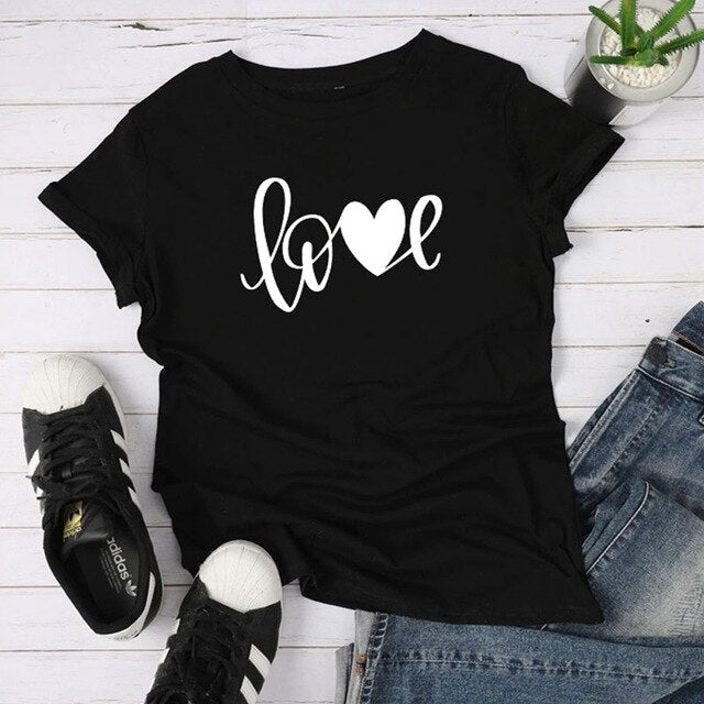 Love Printed Women's Summer T-Shirt