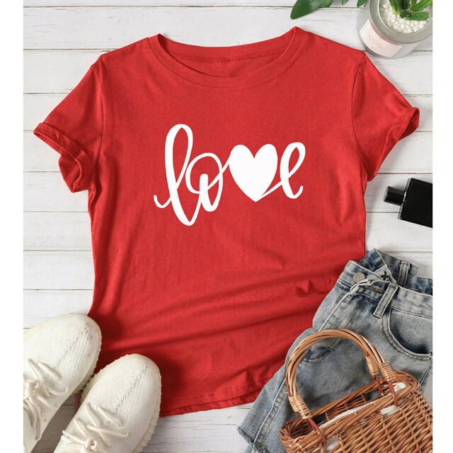 Love Printed Women's Summer T-Shirt