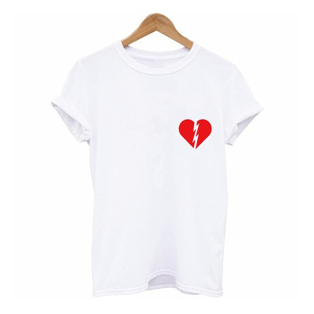 Broken Heart Printed Women's T-Shirt