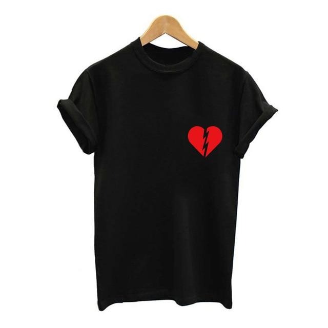 Broken Heart Printed Women's T-Shirt