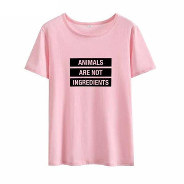 Animals Are Not Ingredients Printed Women's T-Shirt