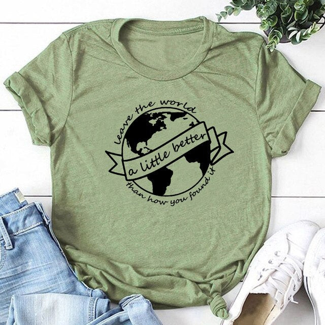 Leave The World A Little Better Printed Women's T-Shirt