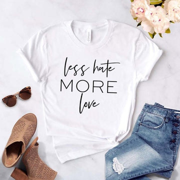 Less Hate More Love Printed Women's T-Shirt