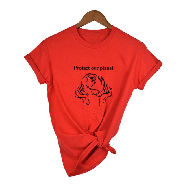 Protect Our Planet Printed Women Tees