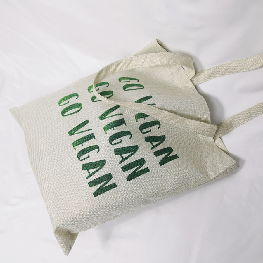 Go Vegan & Leaf Printed Tote Bag