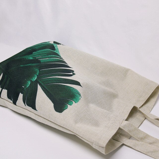 Go Vegan & Leaf Printed Tote Bag