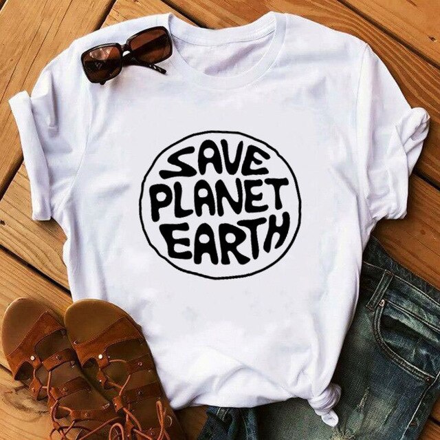 Save Planet Earth Printed Women T-Shirt