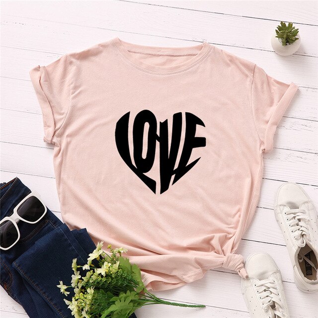 Love Printed Women's Summer T-Shirt